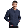 Blouson aviateur léger pour homme avec fermeture éclair sur le devant et bordures côtelées