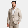 Blazer homme à simple boutonnage avec revers cranté et poches à rabat