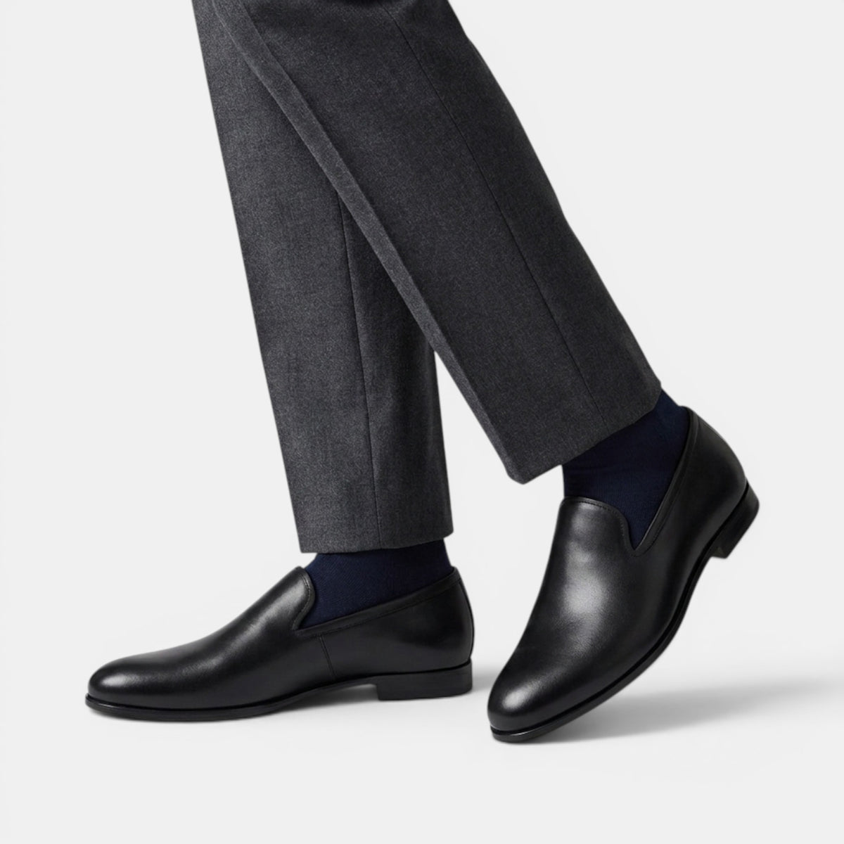 Mocassins pour hommes à enfiler avec bout rond