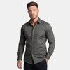 Chemise slim fit pour homme à manches longues et col pointu