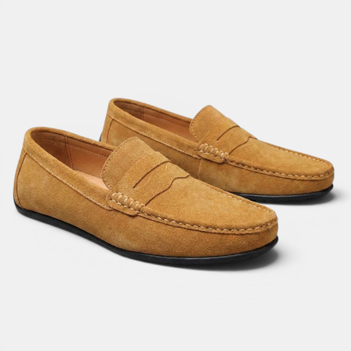 Mocassins penny pour homme à enfiler avec bout en tablier