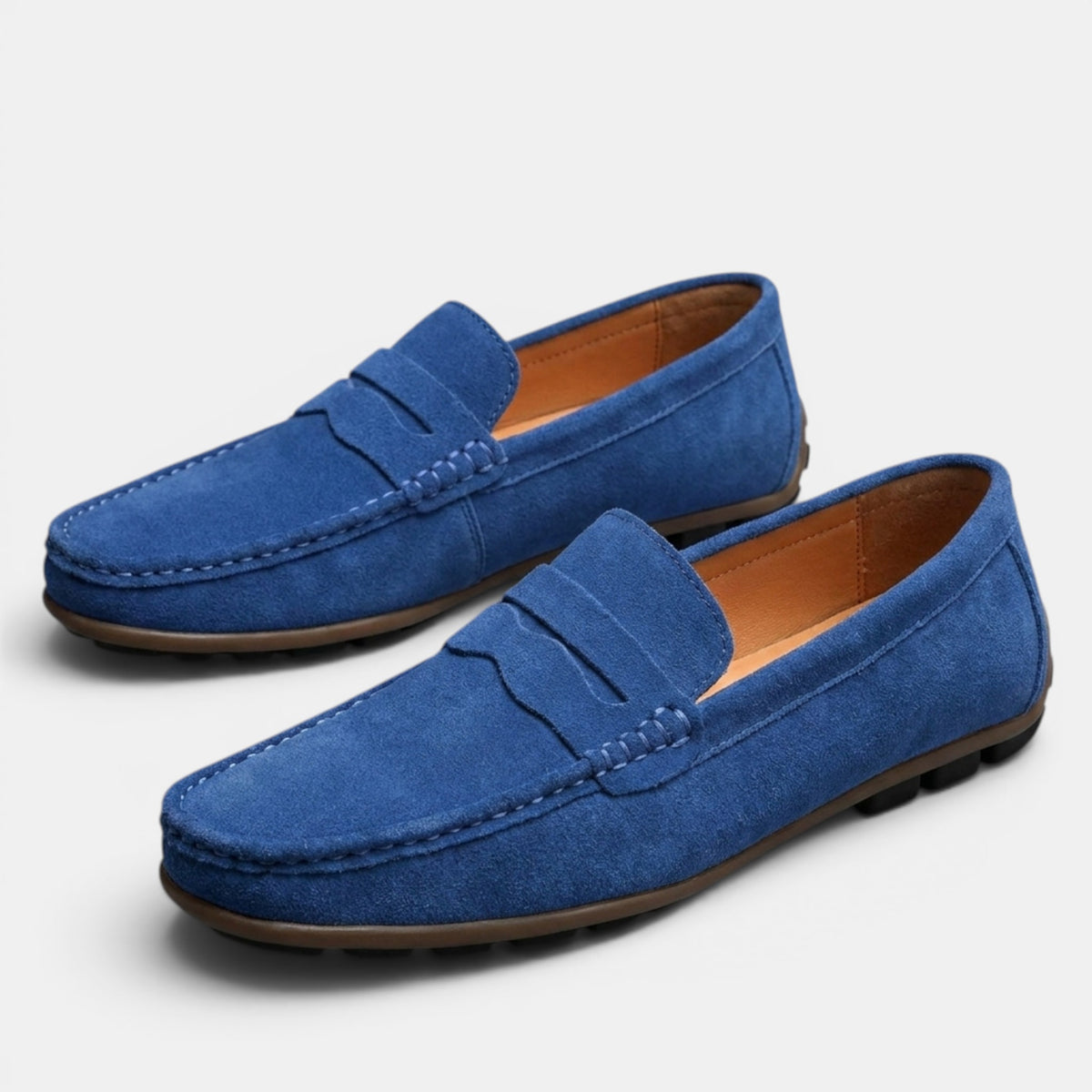 Mocassins penny pour homme à enfiler avec bout en tablier