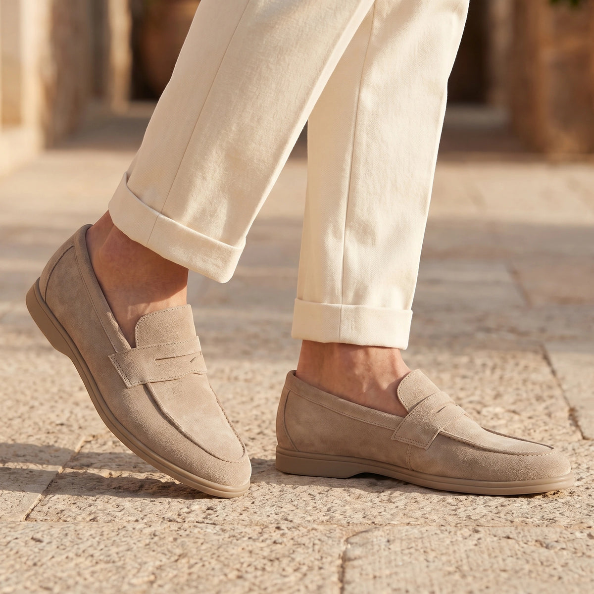 Mocassins penny pour homme à enfiler avec bout en tablier