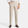 Men's Pleated Trousers with Tapered Leg and Belt Loops