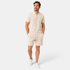 Men's Polo and Shorts Co-Ord Set with Zip Neck