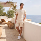 Men's Polo and Shorts Co-Ord Set with Zip Neck