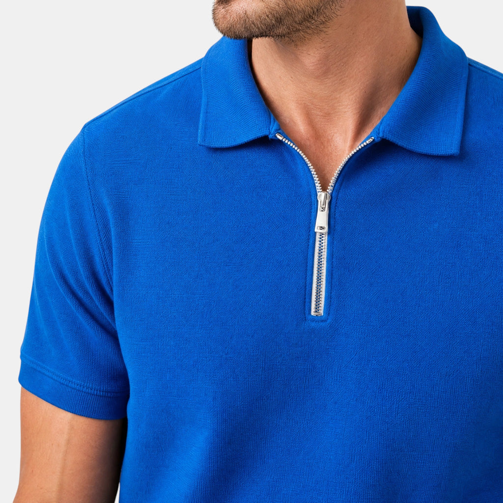 Men's Polo and Shorts Co-Ord Set with Zip Neck