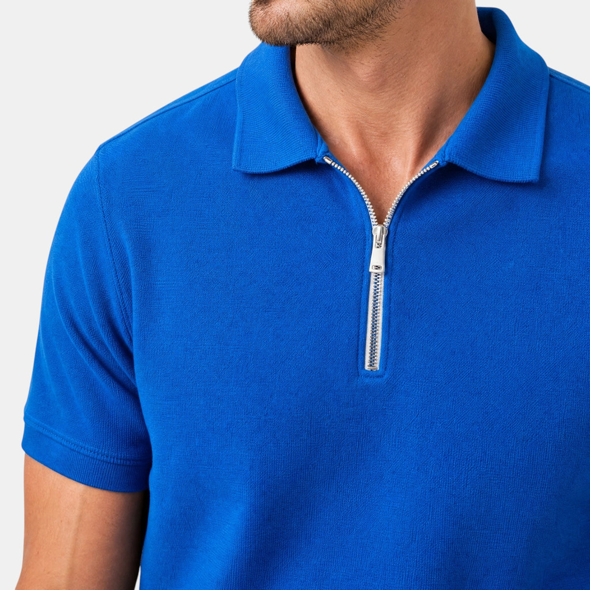 Men's Polo and Shorts Co-Ord Set with Zip Neck