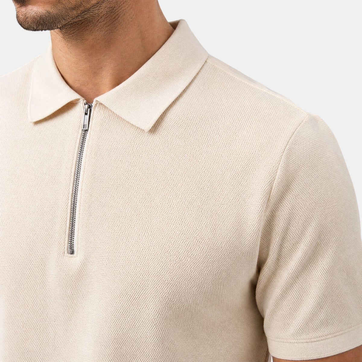 Men's Polo and Shorts Co-Ord Set with Zip Neck