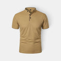 Men's  Polo Shirt with Collarless Design and Button Placket