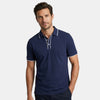 Men's Polo Shirt with Contrast Trim and Button Placket