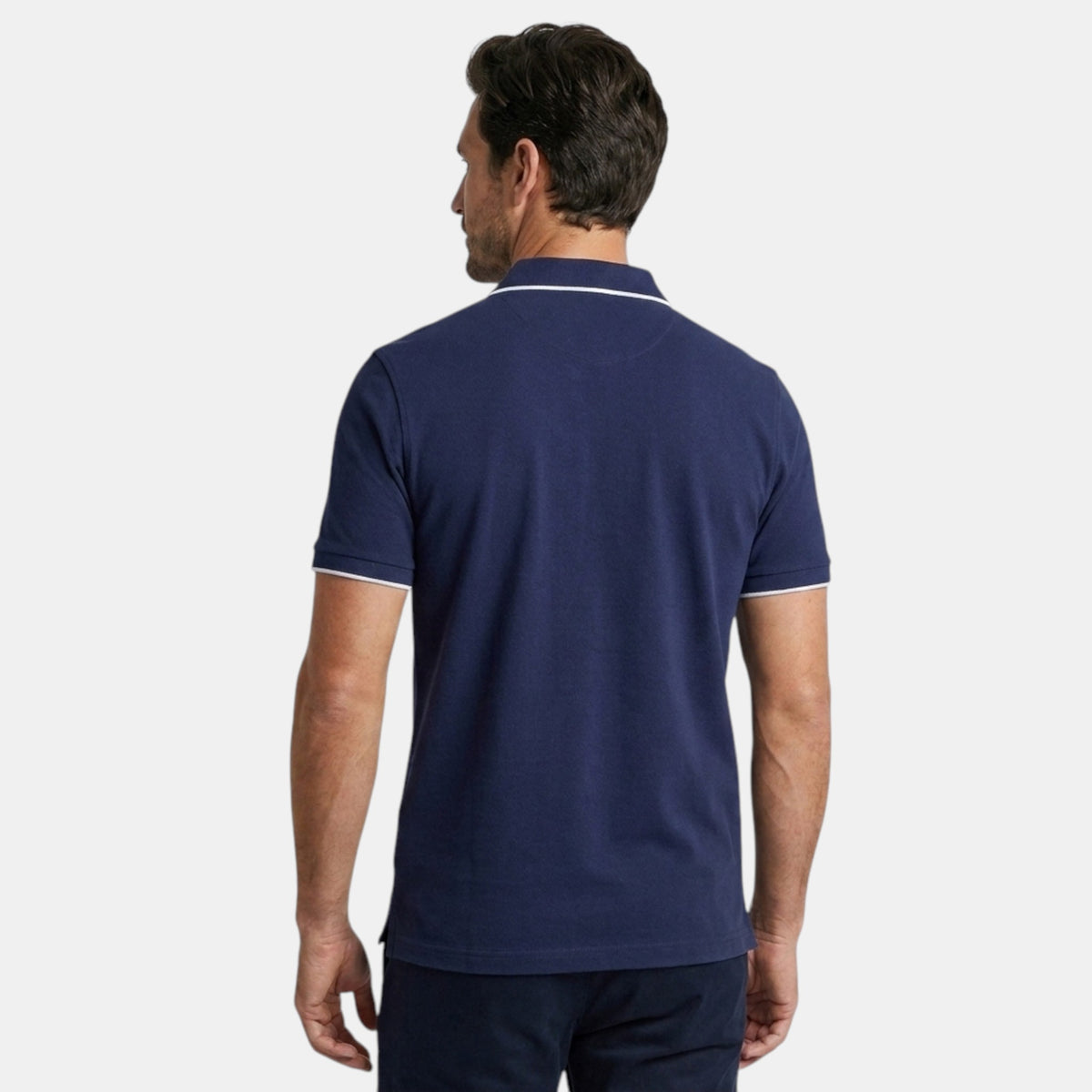 Polo pour homme avec bordure contrastante et patte de boutonnage