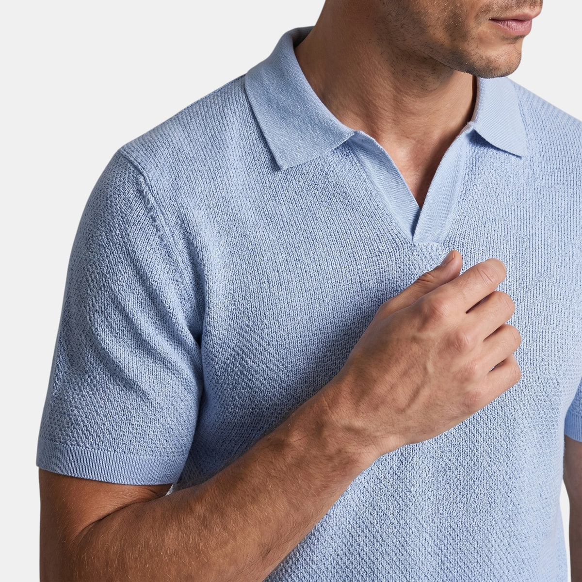 Polo pour homme à manches courtes et col ouvert