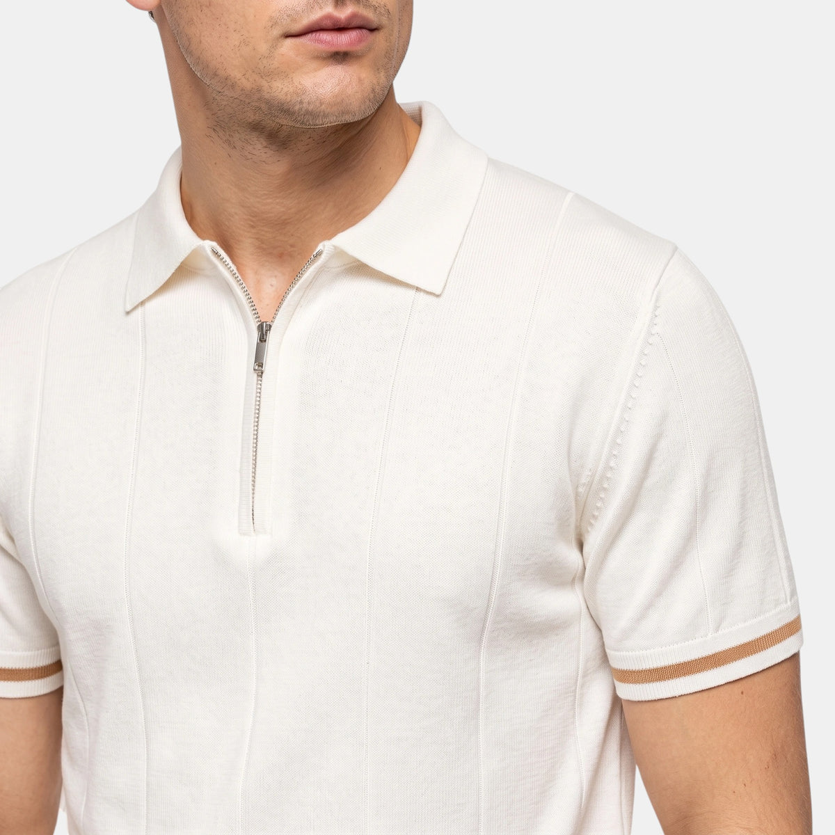Polo homme à col classique avec fermeture éclair courte
