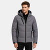 Men's Puffer Jacket with Hood and Multiple Zip Pockets