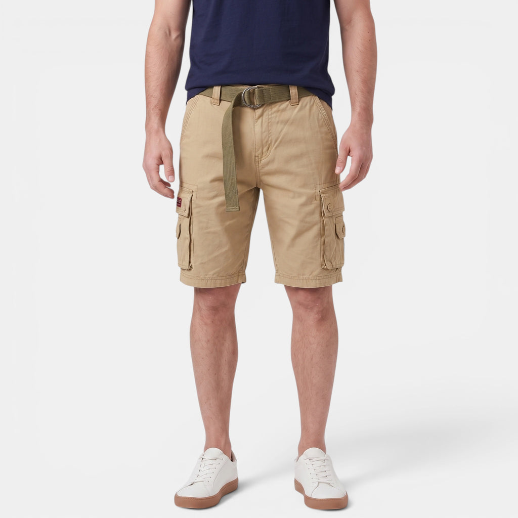 Short cargo coupe régulière pour homme avec ceinture