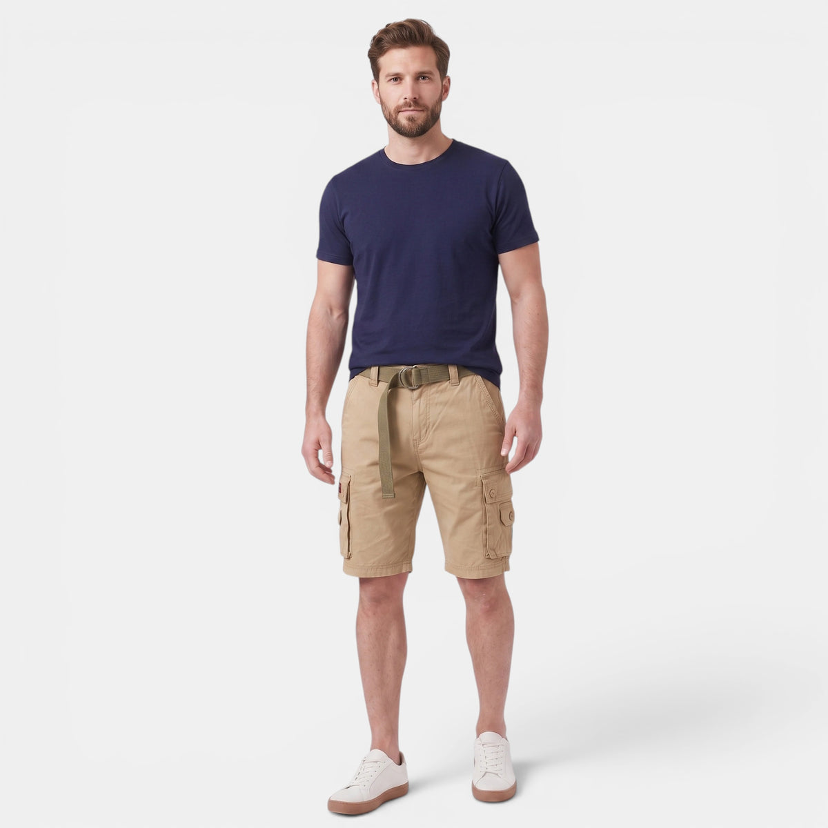 Men's Regular Fit Cargo Shorts with Belt