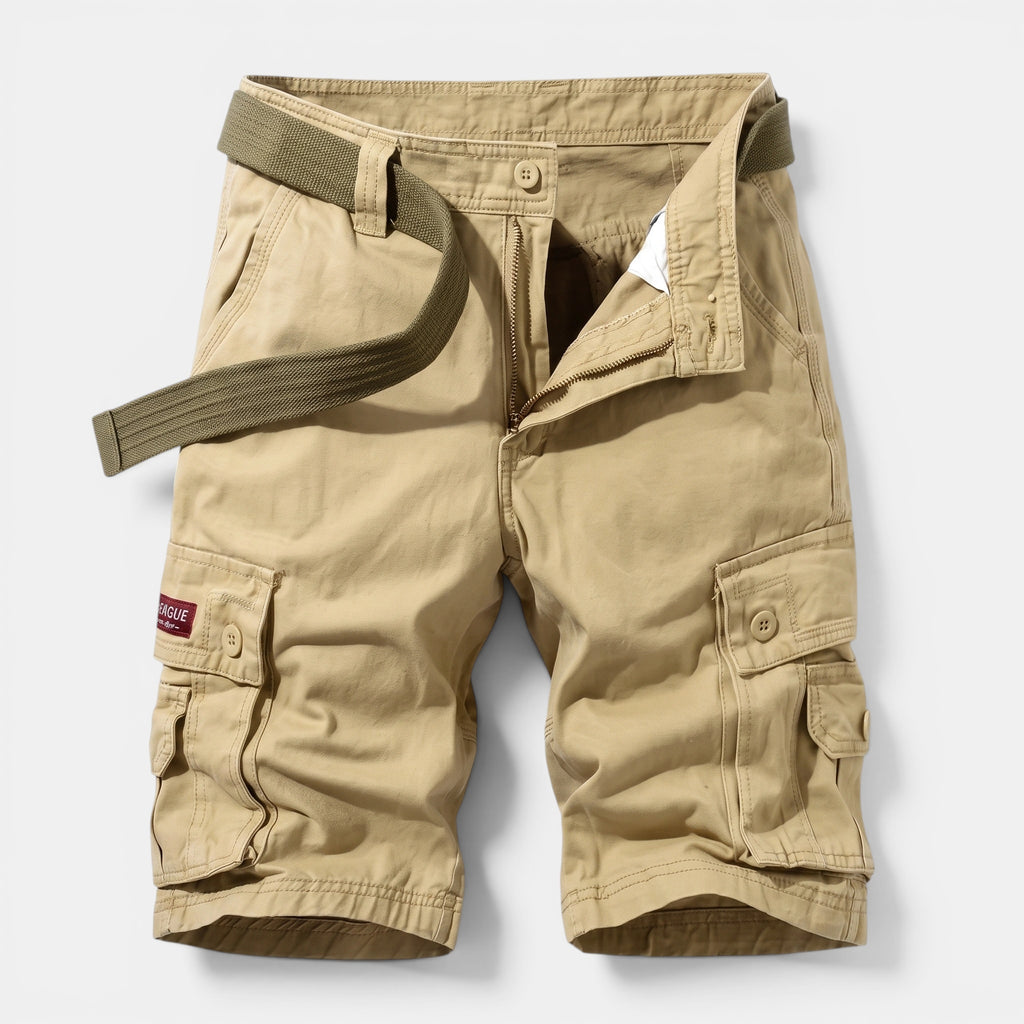 Short cargo coupe régulière pour homme avec ceinture