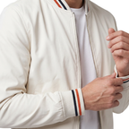 Blouson bomber pour hommes avec col côtelé