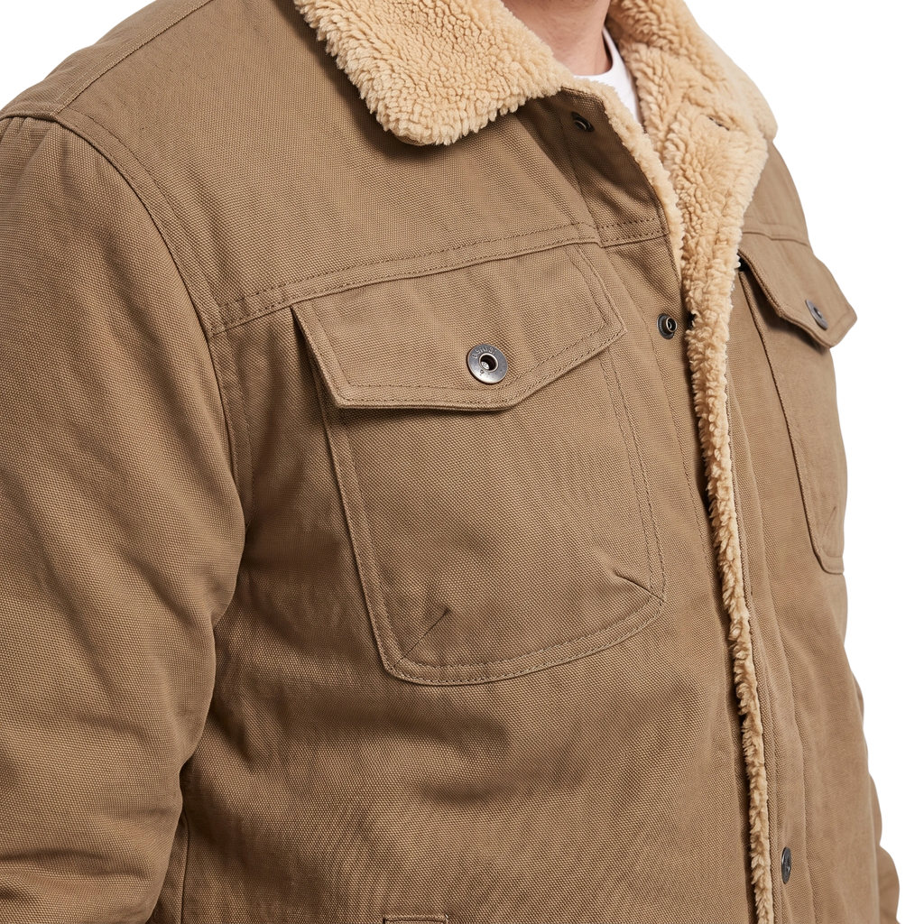 Veste utilitaire doublée sherpa pour homme avec boutonnage devant