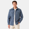 Men's Shirt Jacket with Button Closure and Chest Pockets
