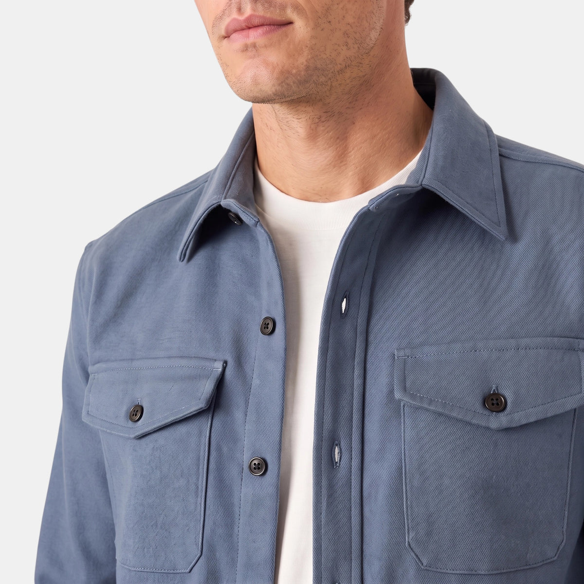 Veste-chemise pour homme avec fermeture à boutons et poches poitrine
