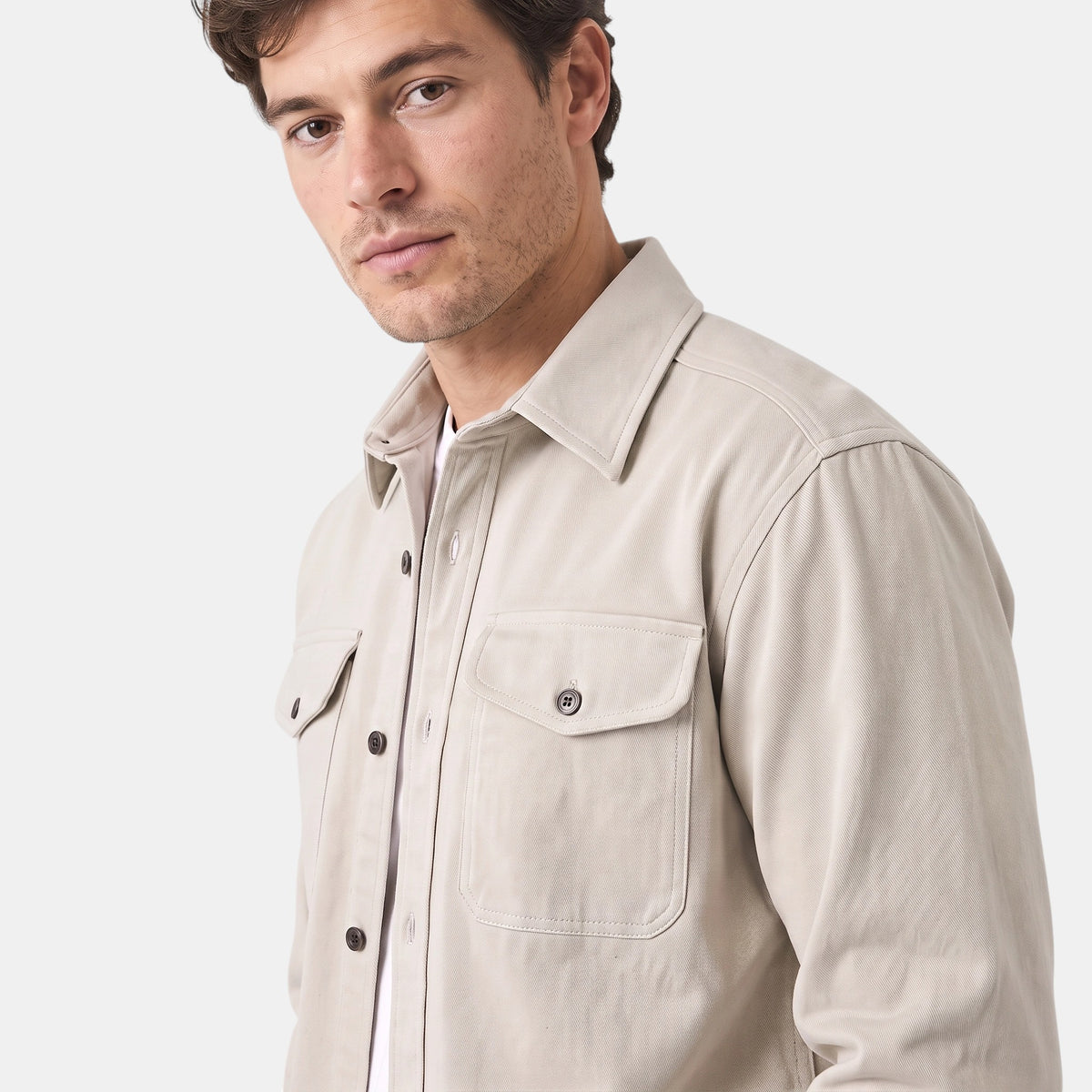 Veste-chemise pour homme avec fermeture à boutons et poches poitrine