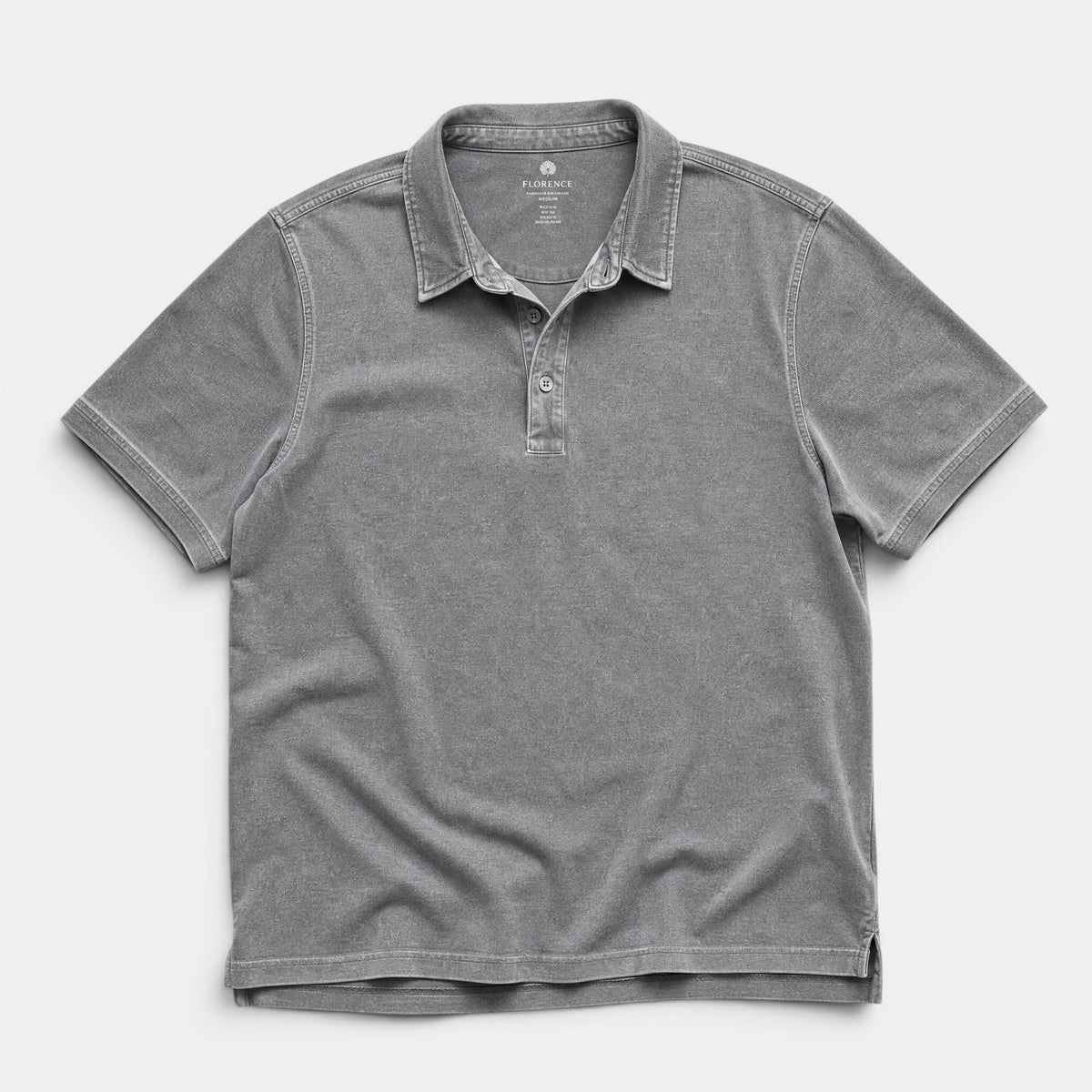 Men's Short Sleeve Polo Shirt with Button Neck