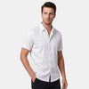 Men's Short Sleeve Shirt with Button Front and Spread Collar