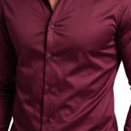 Men's Slim Fit Dress Shirt with Spread Collar