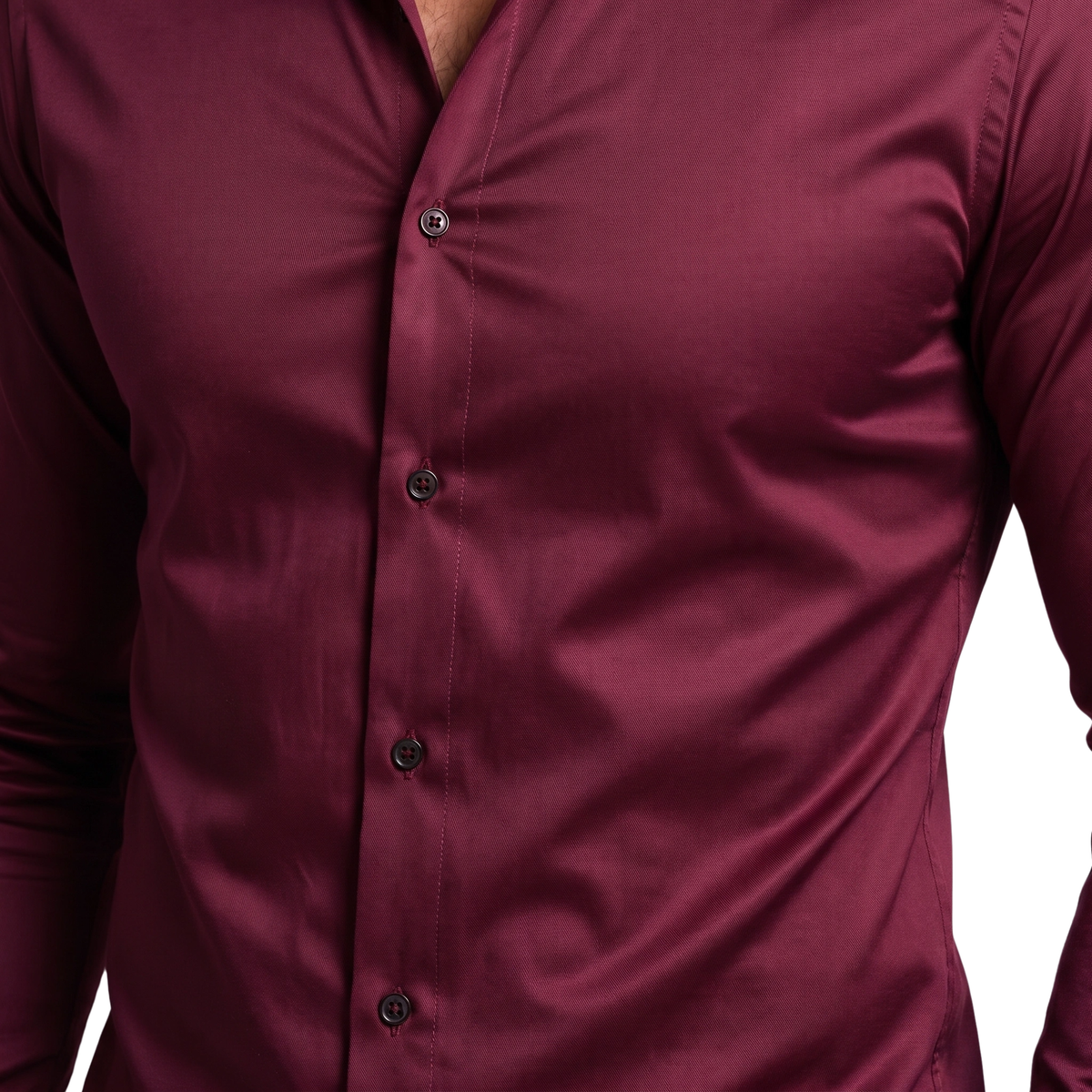 Men's Slim Fit Dress Shirt with Spread Collar
