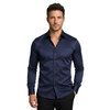 Chemise habillée pour homme, coupe ajustée, col italien