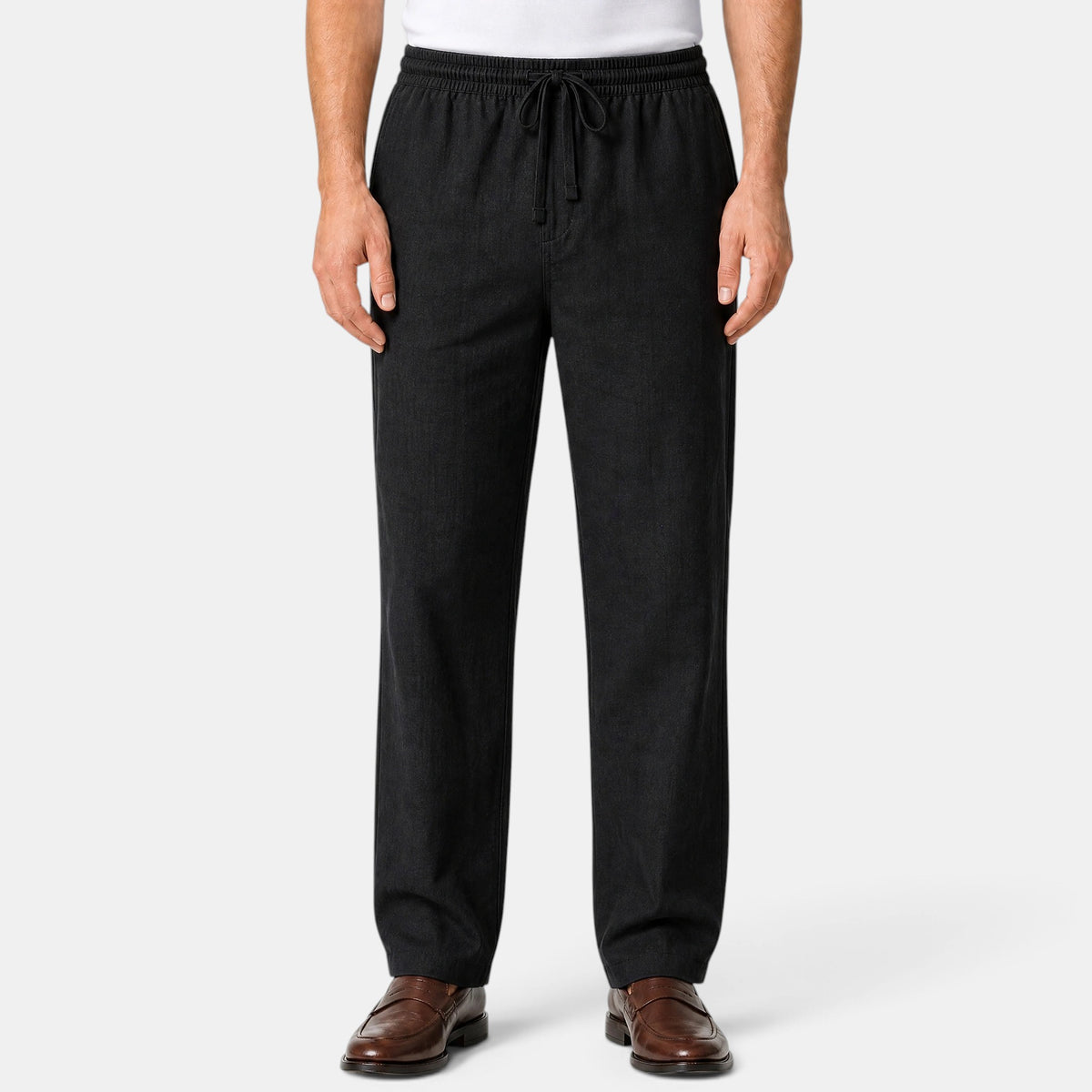 Pantalon homme coupe slim avec cordon de serrage et taille élastiquée