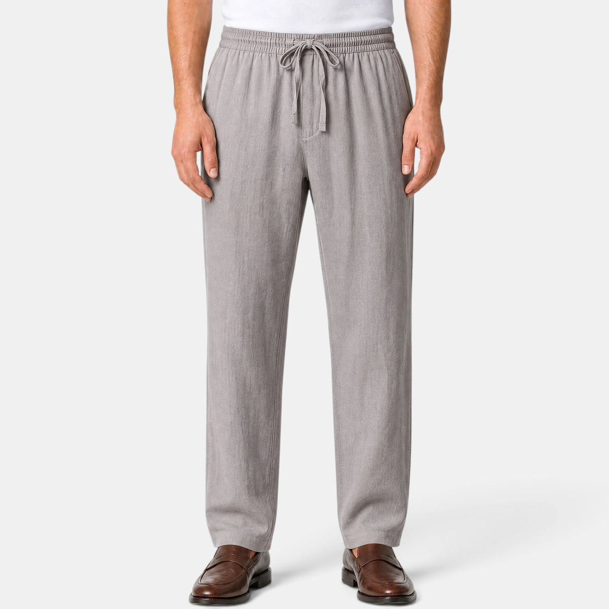 Pantalon homme coupe slim avec cordon de serrage et taille élastiquée