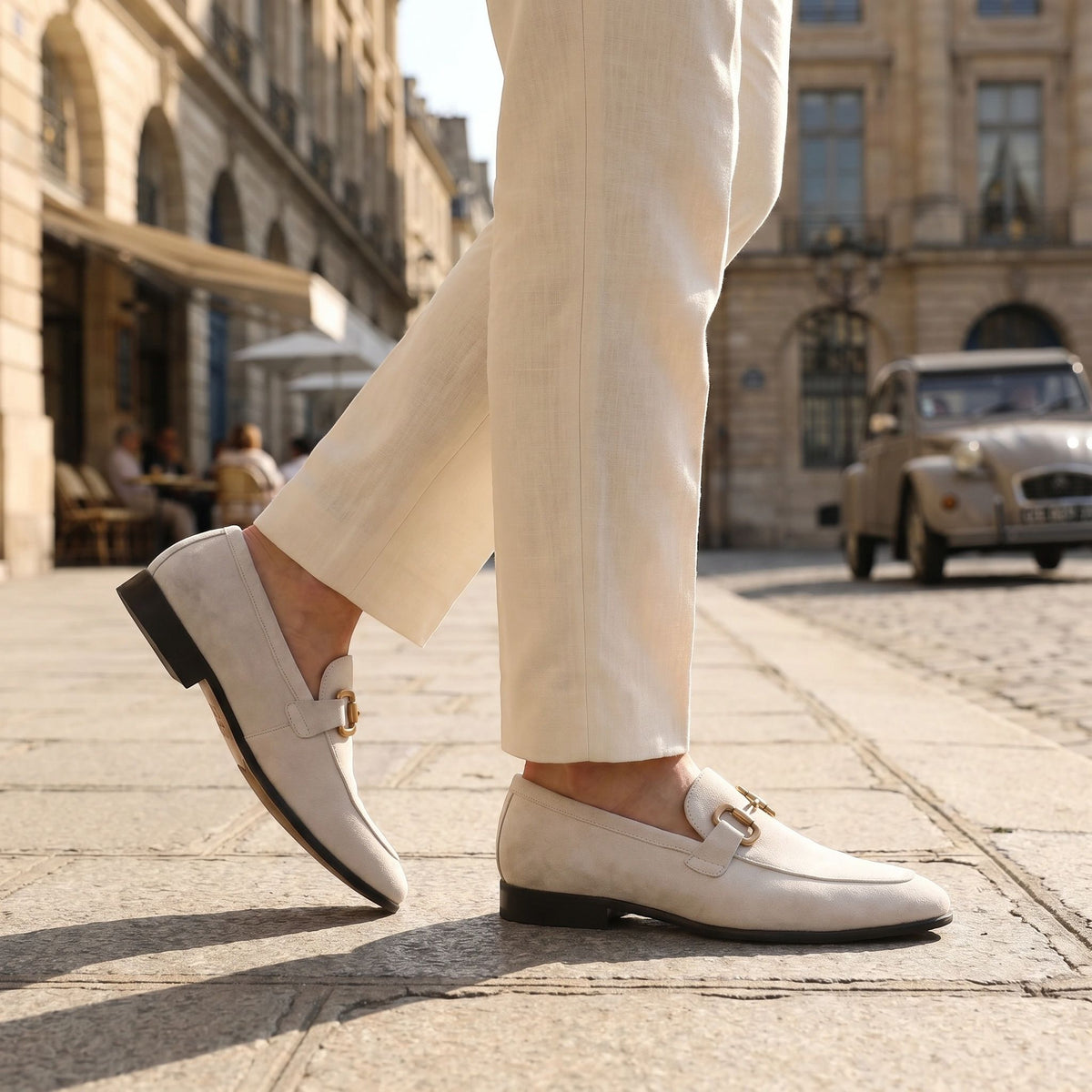 Mocassins pour hommes avec mors, design sans lacets et bout tablier