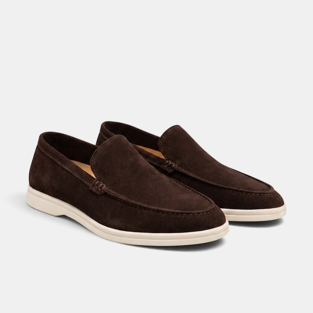 Mocassins à enfiler pour homme avec bout tablier et semelle contrastante