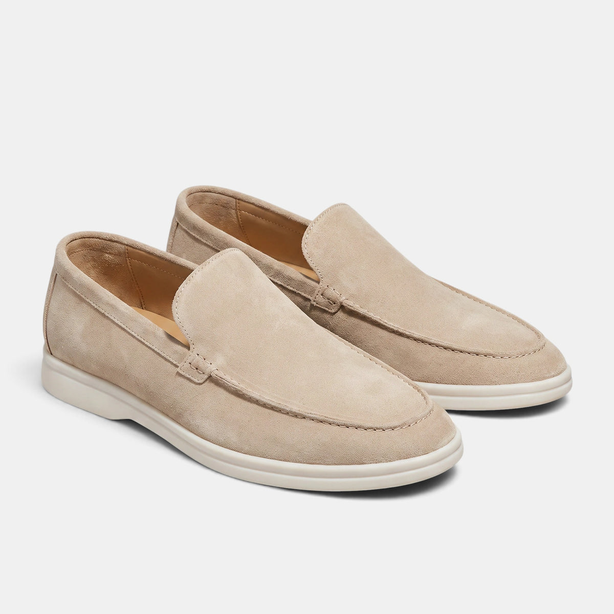 Mocassins à enfiler pour homme avec bout tablier et semelle contrastante