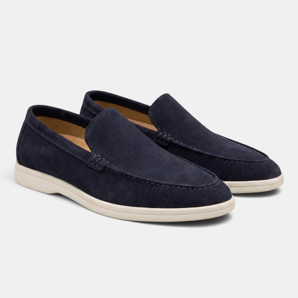 Mocassins à enfiler pour homme avec bout tablier et semelle contrastante