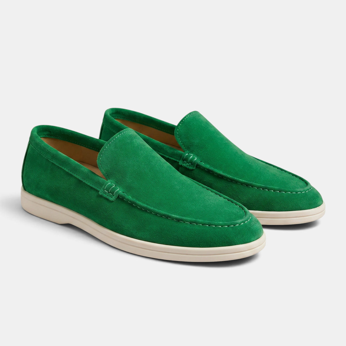 Mocassins à enfiler pour homme avec bout tablier et semelle contrastante