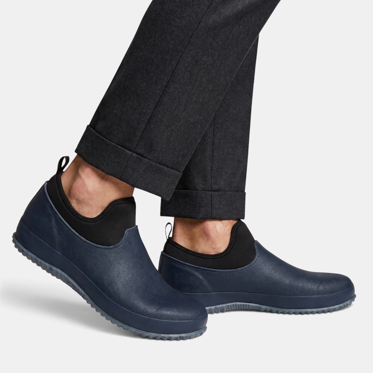 Chaussures de travail pour homme à enfiler, avec semelle épaisse et languette de tirage