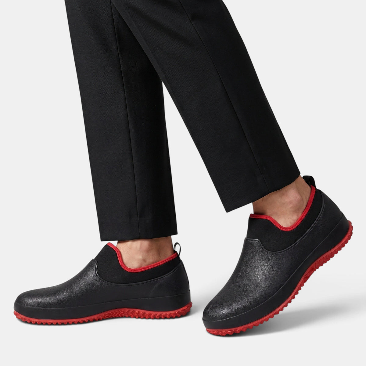 Chaussures de travail pour homme à enfiler, avec semelle épaisse et languette de tirage