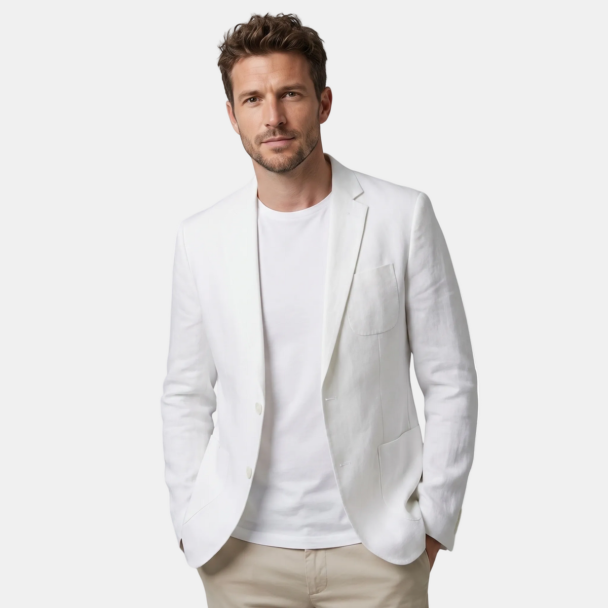 Blazer pour homme à revers crantés et fermeture à deux boutons