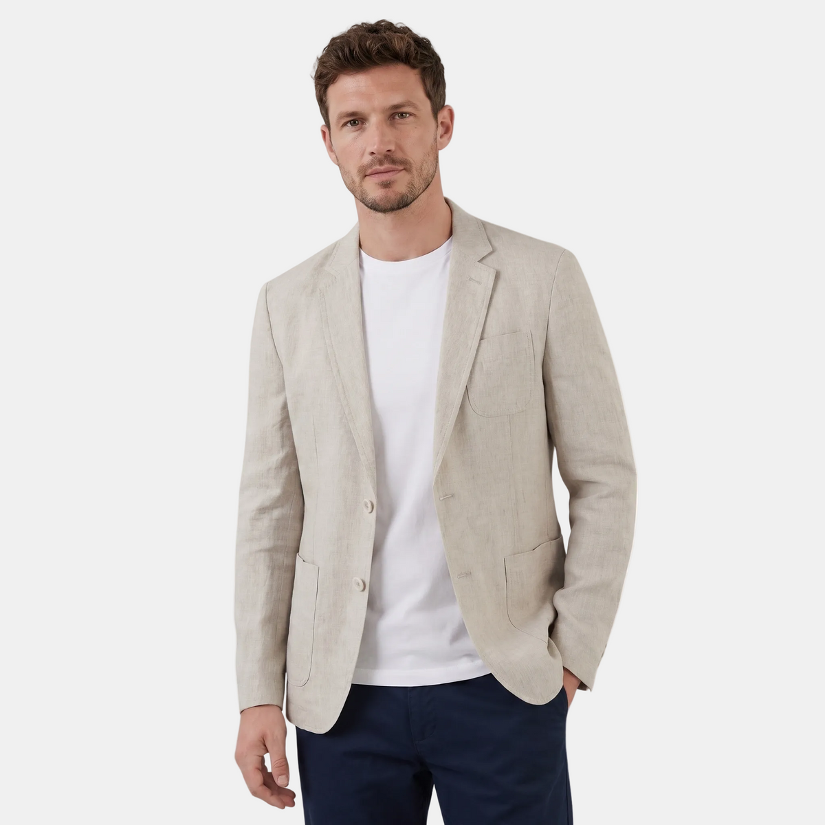 Blazer pour homme à revers crantés et fermeture à deux boutons