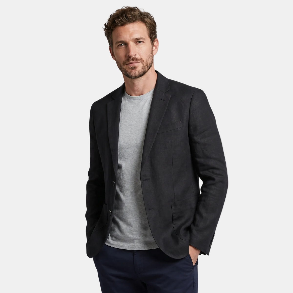 Blazer pour homme à revers crantés et fermeture à deux boutons