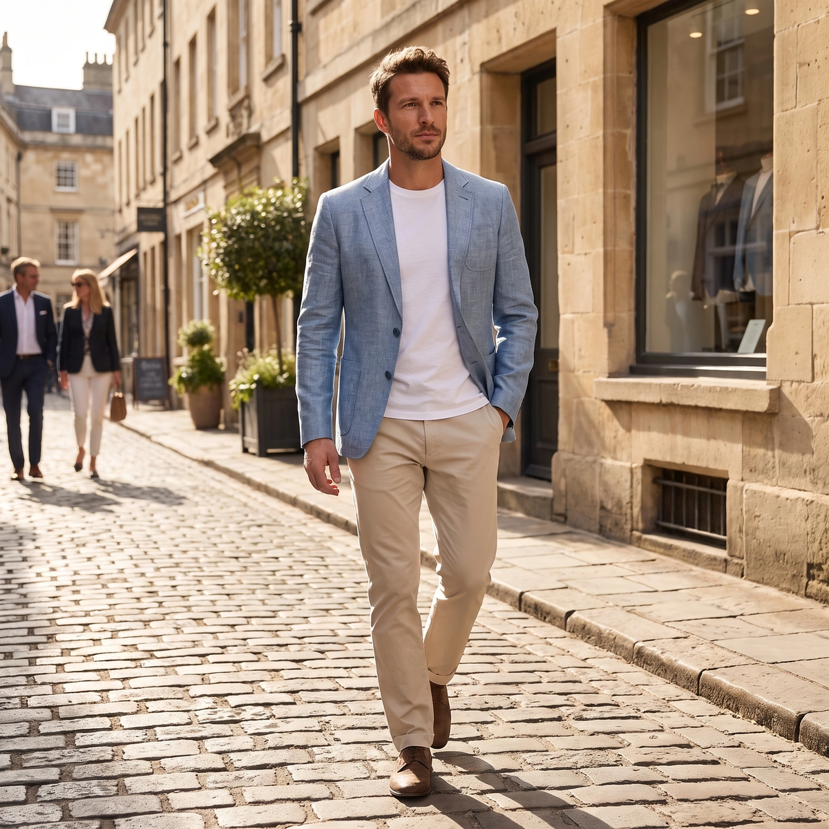 Blazer pour homme à revers crantés et fermeture à deux boutons