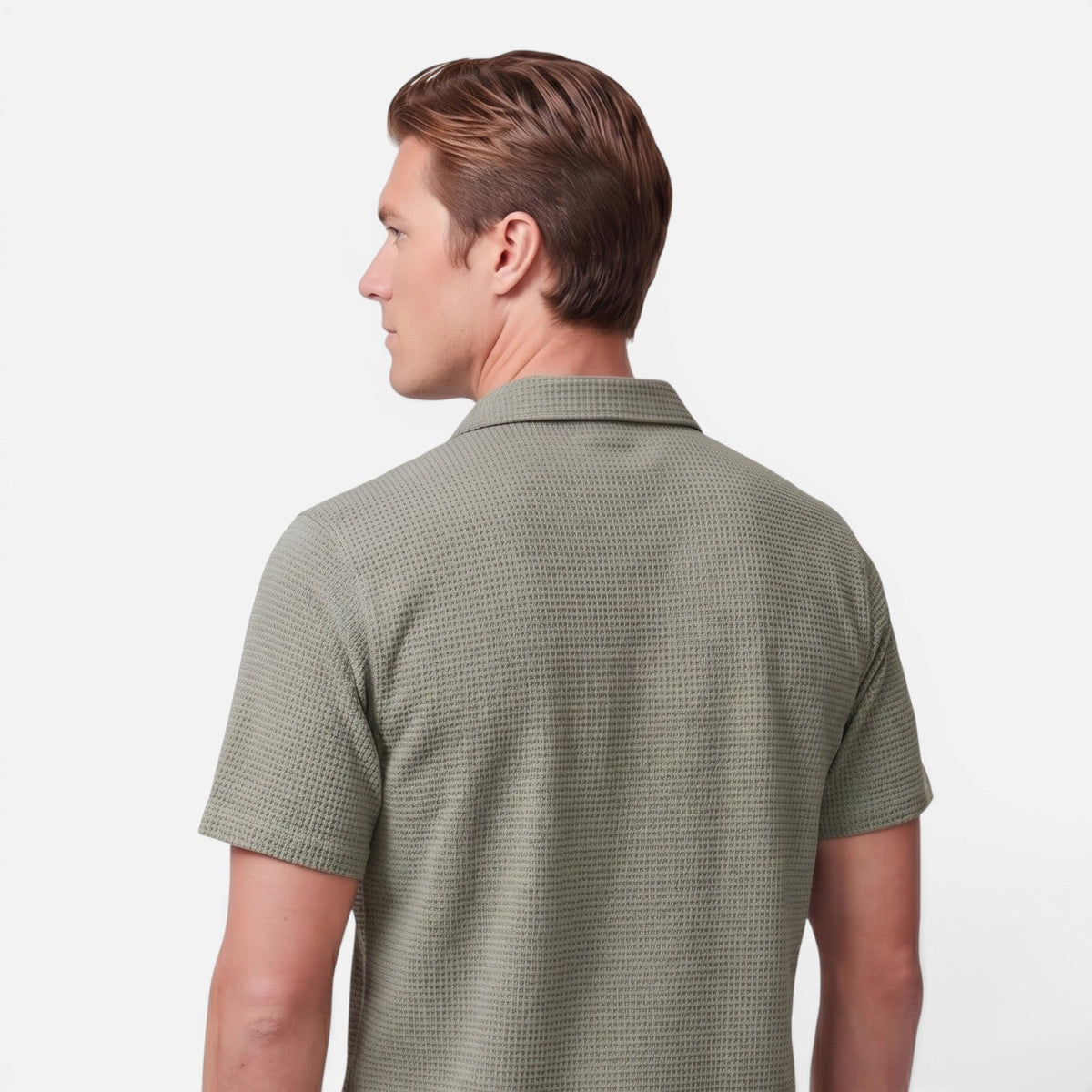 Men's Shirt and Shorts Set with Short Sleeve Shirt and Drawstring Shorts