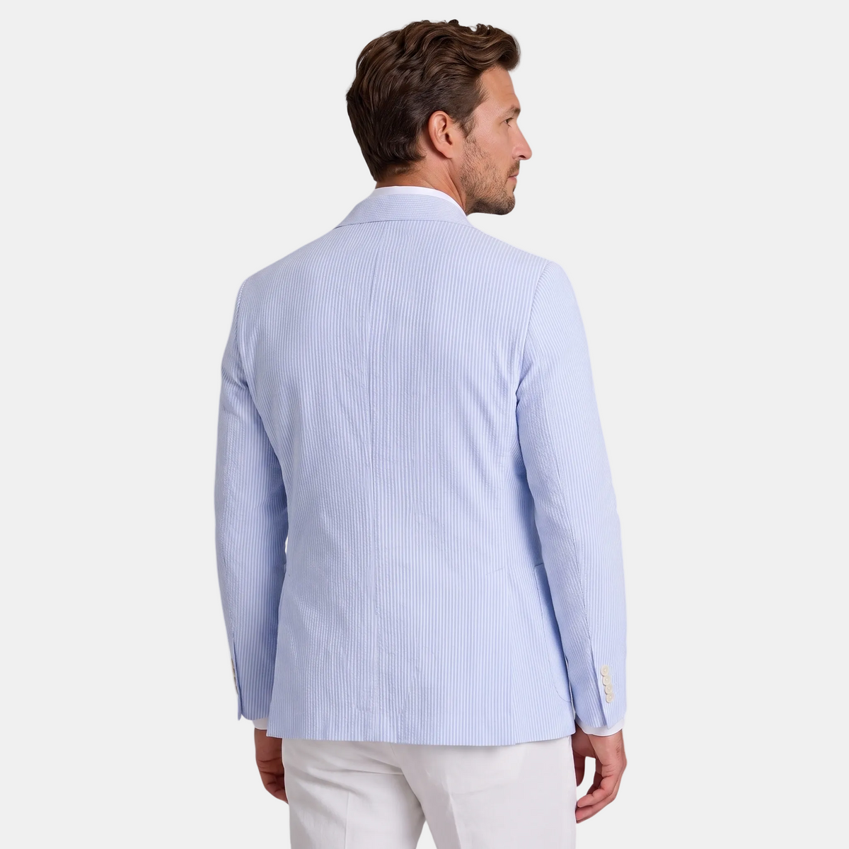 Men's Tailored Blazer with Notch Lapel and Two Button Front