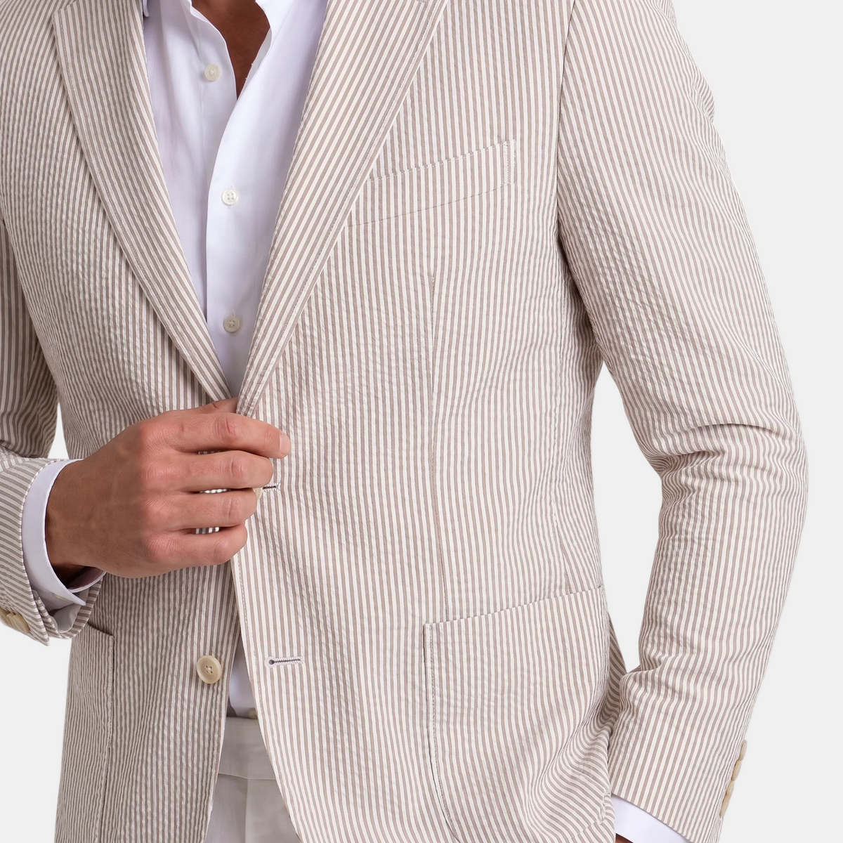 Men's Tailored Blazer with Notch Lapel and Two Button Front