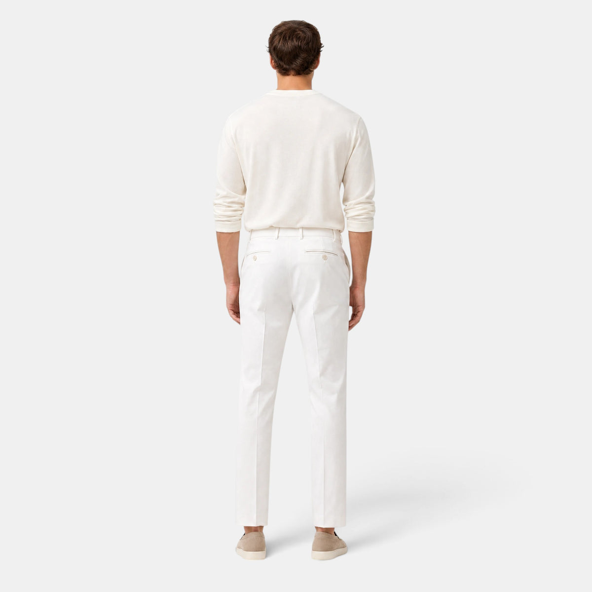 Men's Tailored Trousers with Straight Leg and Belt Loops