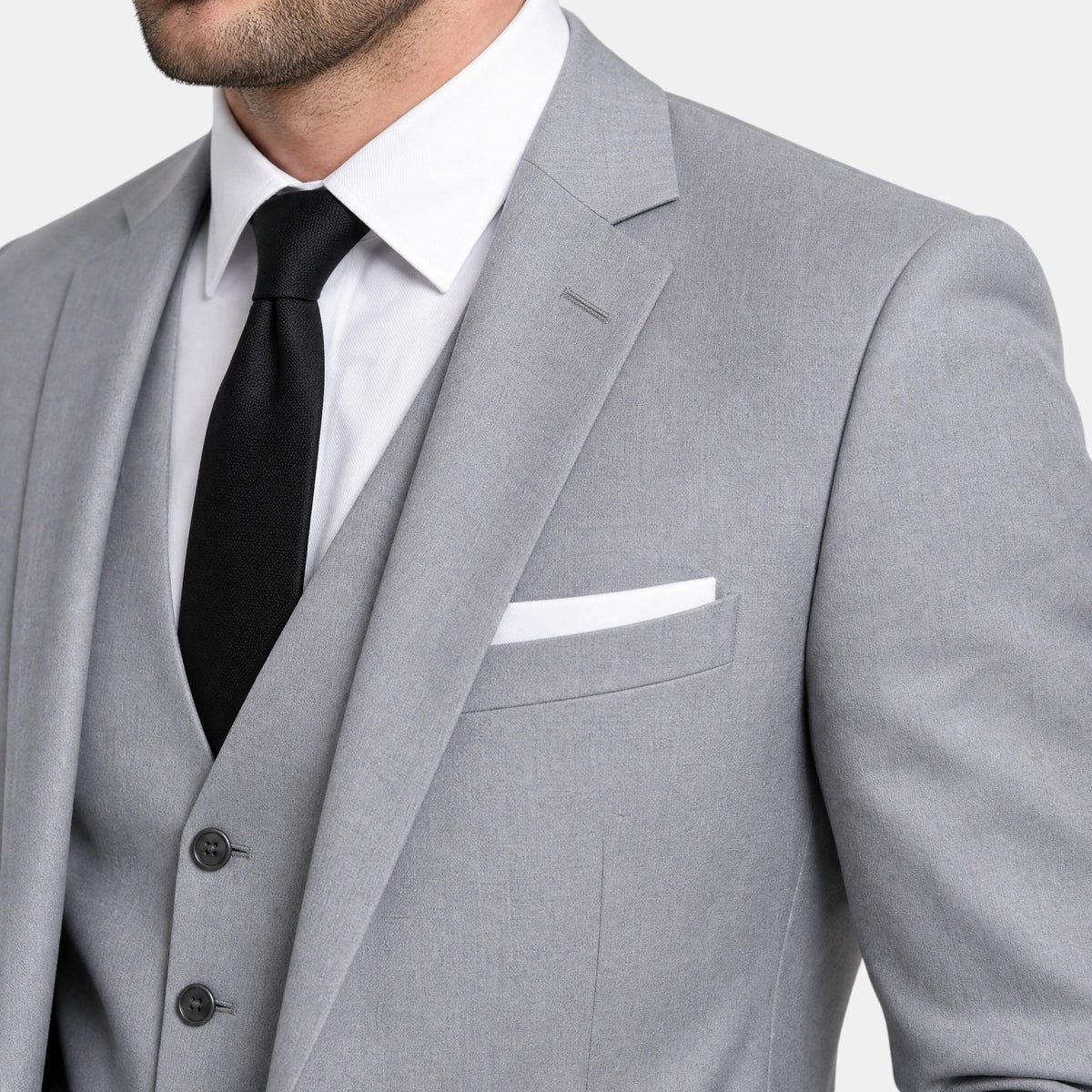 Men's Three Piece Suit with Notch Lapel Blazer and Waistcoat